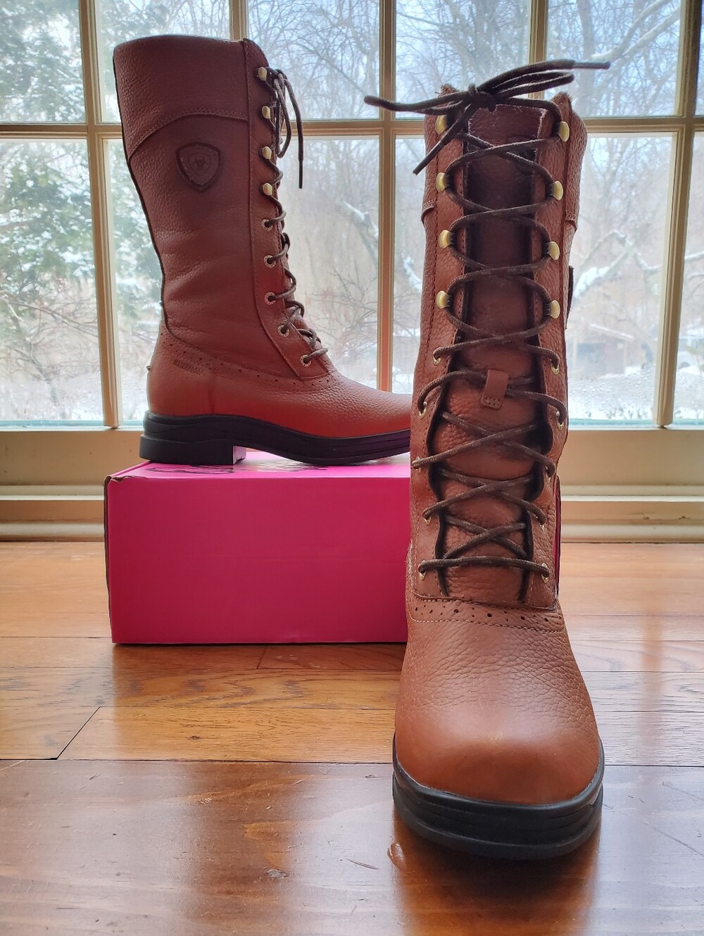 ARIAT WOMENS WYTHBURN MID CALF LACE UP LEATHER RIDING BOOTS sz 7 B